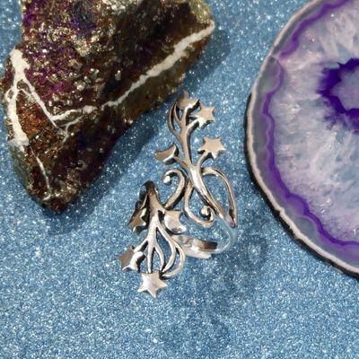 Image 2 of Silver ring with starry sky