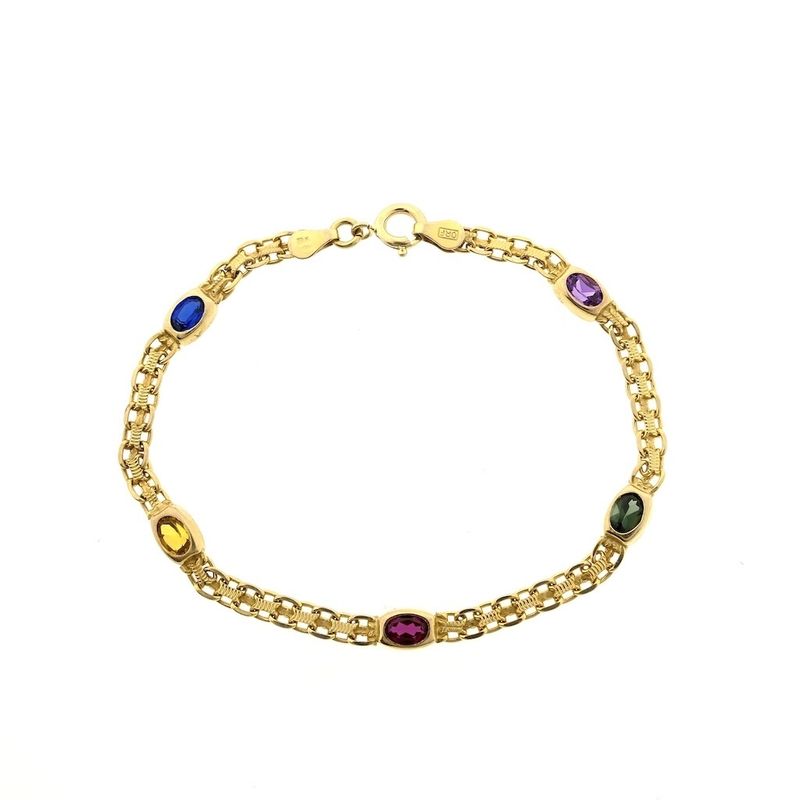 Image 5 of 10-karat bracelet with a mix of gemstones | 19 cm