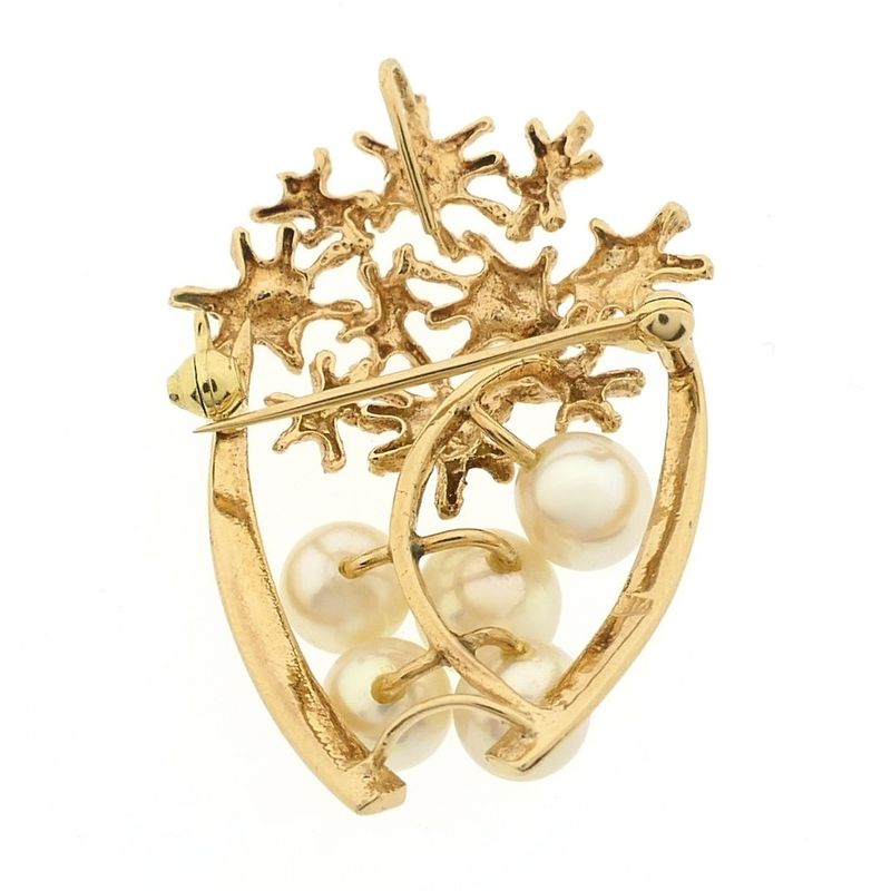 Image 3 of Vintage gold pendant/brooch with pearls
