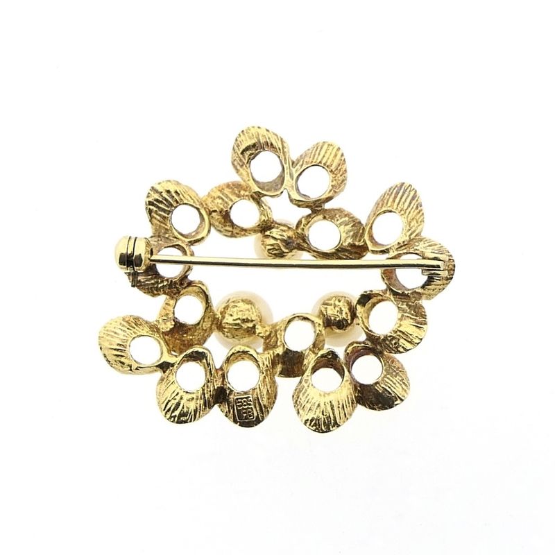 Image 7 of Vintage gold fantasy brooch with pearls