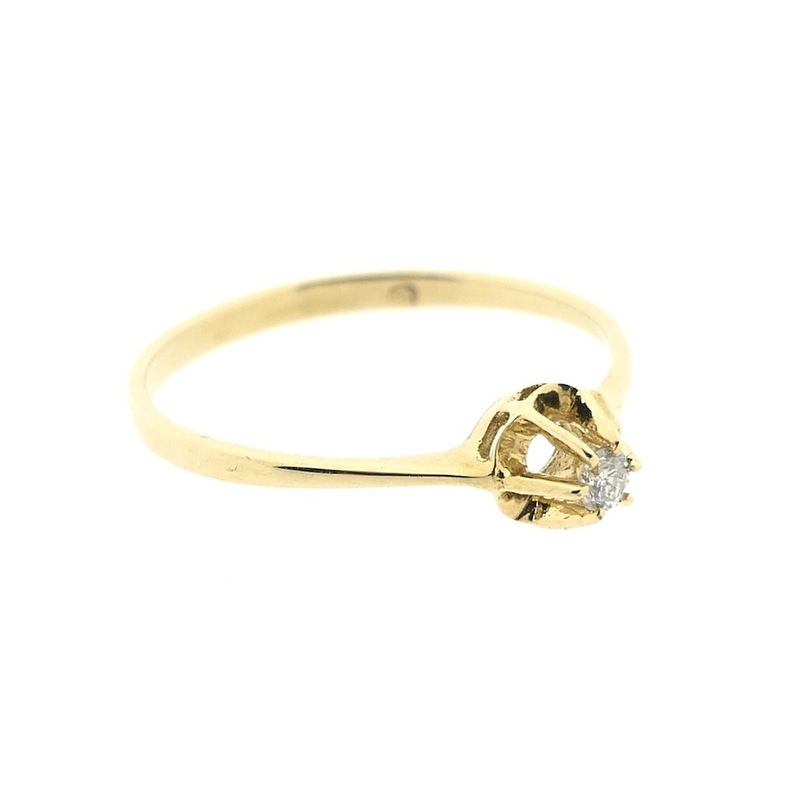 Image 5 of Gold solitaire ring with diamond | 0.03 ct.