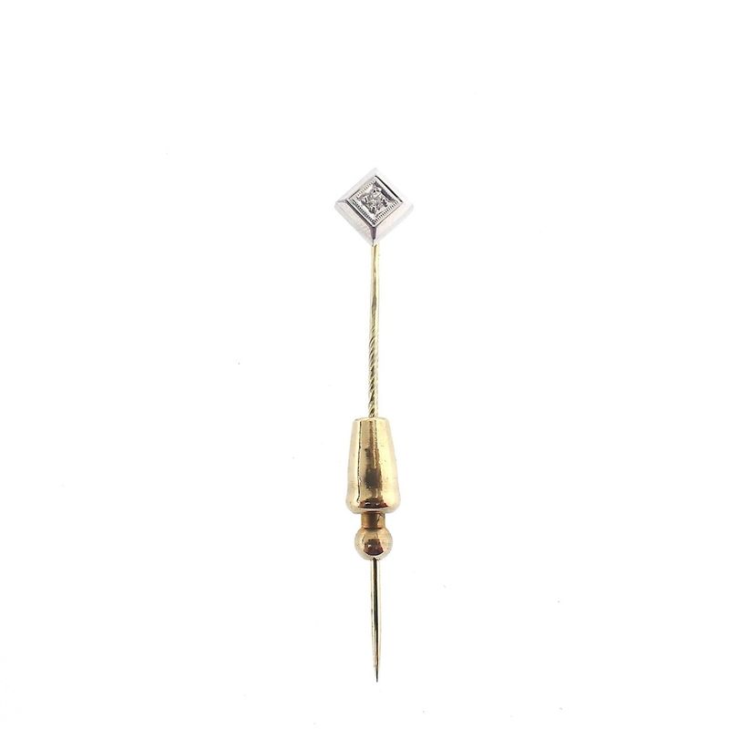Image 1 of White gold lapel pin, tie pin | Diamond 0.035 ct.