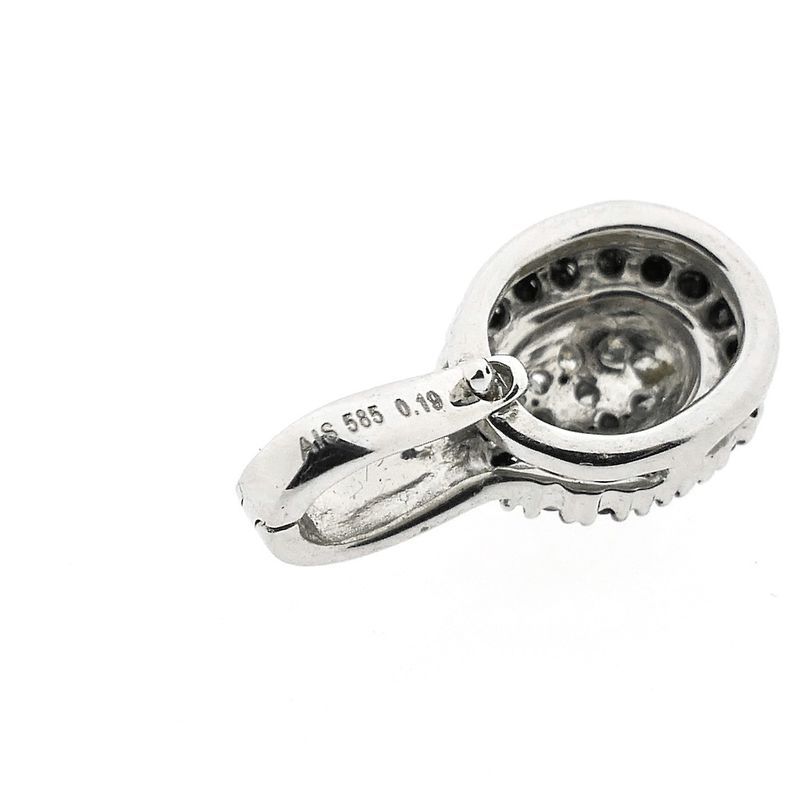 Image 6 of White gold entourage pendant with black diamond | 0.28 ct.