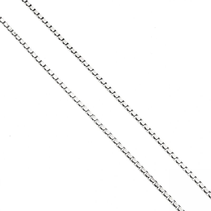 Image 4 of White gold Venetian link chain | 39.5 cm