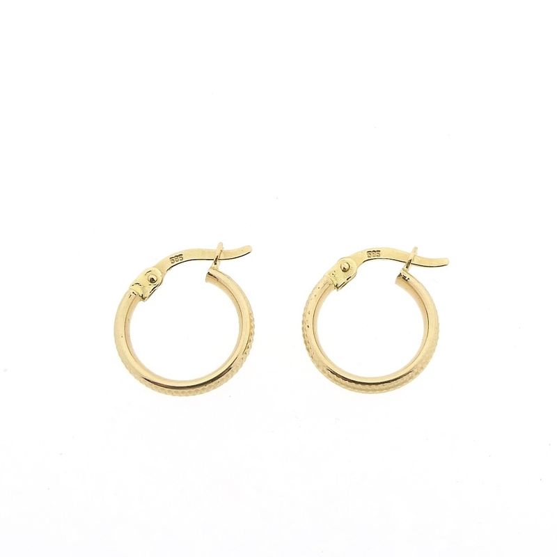 Image 5 of Gold textured earrings | Ø 13.5 mm