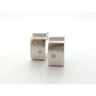 Image 1 of Silver matte earrings with zirconia