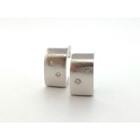 Silver matte earrings with zirconia