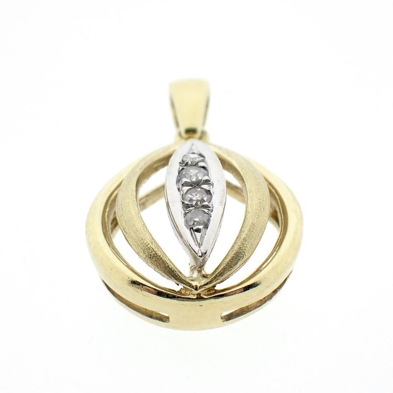 Image 3 of Golden fantasy pendant with diamond 0.03 ct.