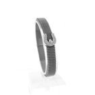 Image 1 of Steel Flex bracelet with white gold charm and diamond | 0.20 ct.