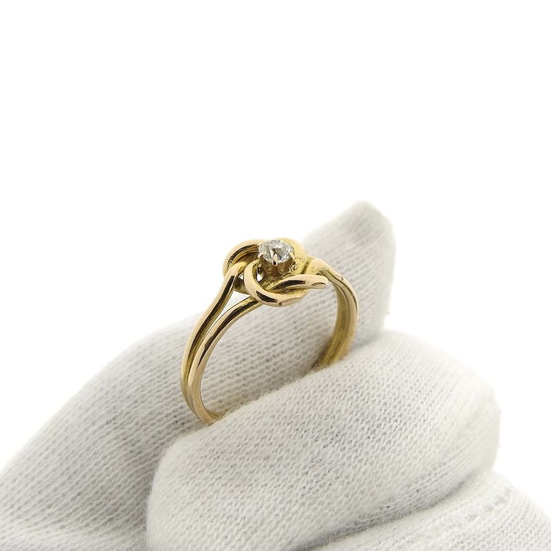 Image 6 of Two-tone solitaire ring with diamond | 0.11 ct.