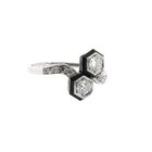 Image 4 of White Gold Ring with Diamond and Onyx; 0.40 ct; 14K; Size 17.25