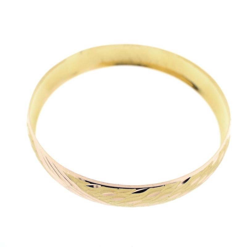 Image 5 of Two-tone gold bangle bracelet; Size M/L