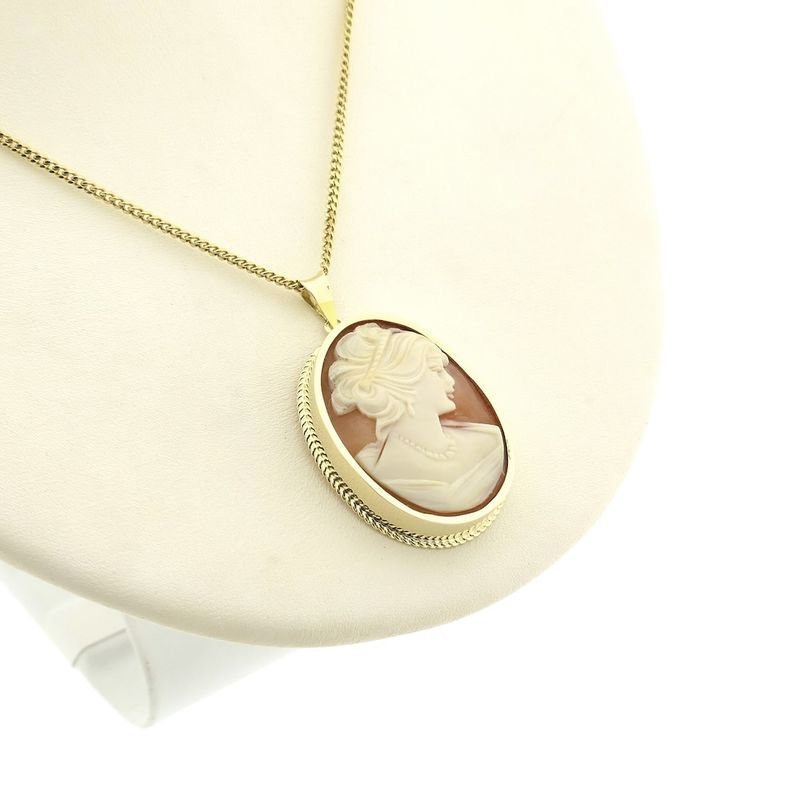 Image 8 of Vintage gold pendant with cameo