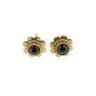 Image 6 of Gold stud earrings with garnet