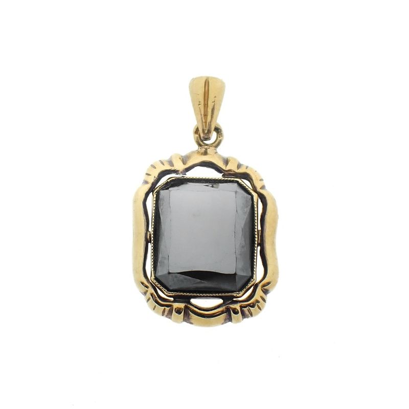 Image 1 of Vintage gold pendant with hematite