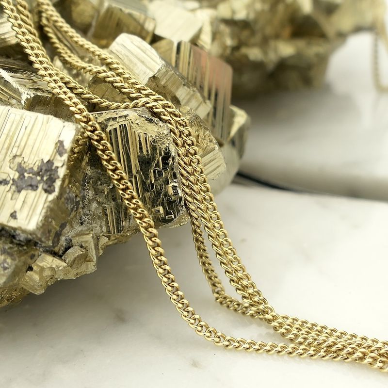 Image 2 of Gold gourmet link chain | 52 cm