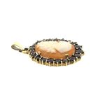 Image 8 of 8K Pendant with cameo and garnet | Antique