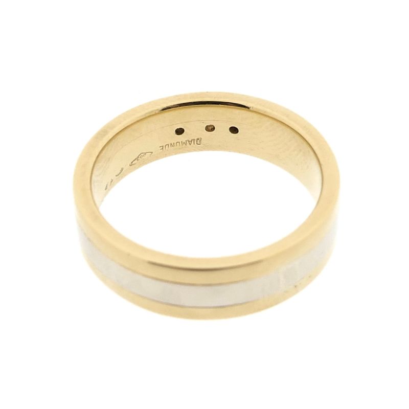 Image 4 of Bicolor gold ring with diamond; 0.09 ct.