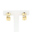 Image 1 of Gold semicircular earrings with zirconia