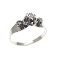 Vintage white gold ring with diamond | 0.06 ct.