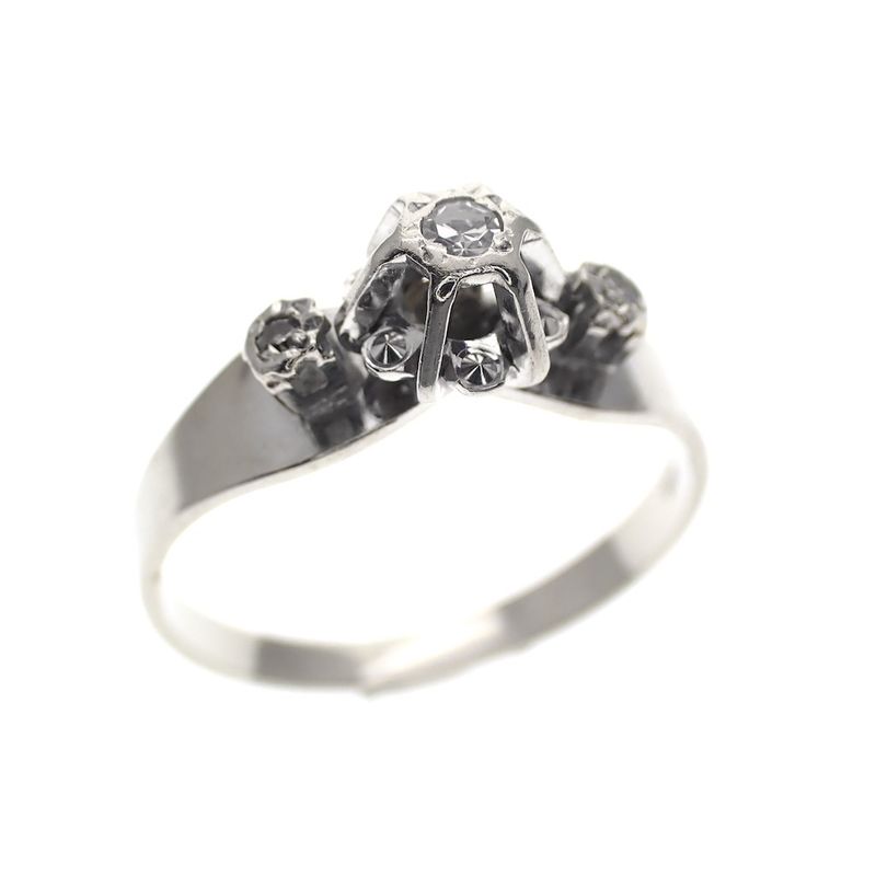 Image 1 of Vintage white gold ring with diamond | 0.06 ct.