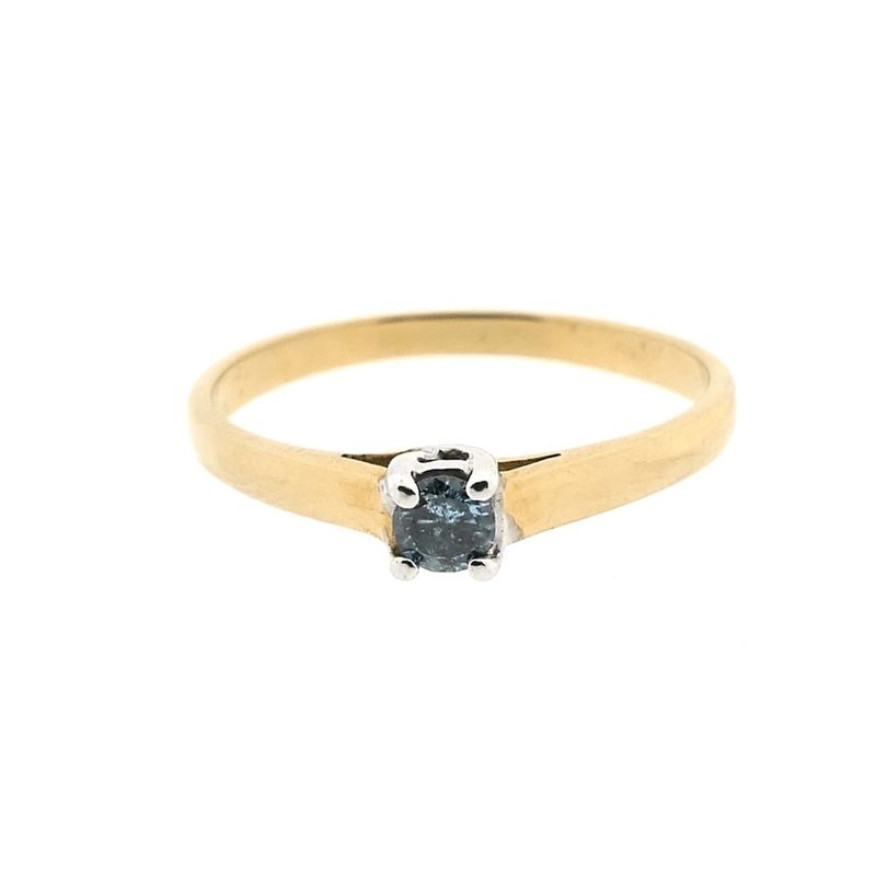 Image 6 of 9 carat ring with blue diamond | 0.18 ct.