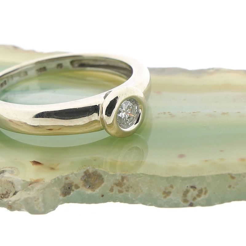 Image 6 of White gold solitaire ring with diamond | 0.17 ct.