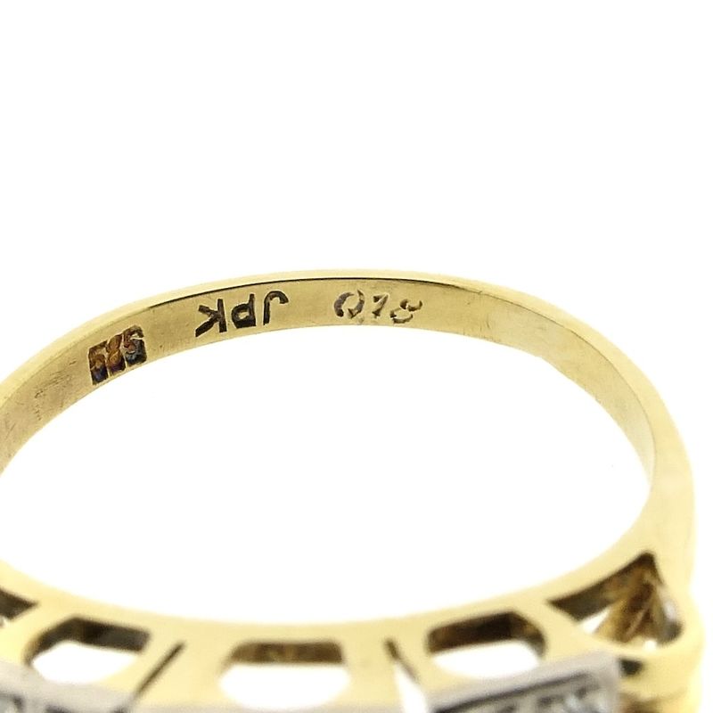 Image 9 of Gold Art Deco ring with diamond | 0.18 ct.