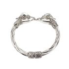 Image 1 of Silver clamp bracelet with decorated ends | Ø 60