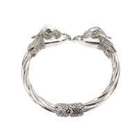 Silver clamp bracelet with decorated ends | Ø 60