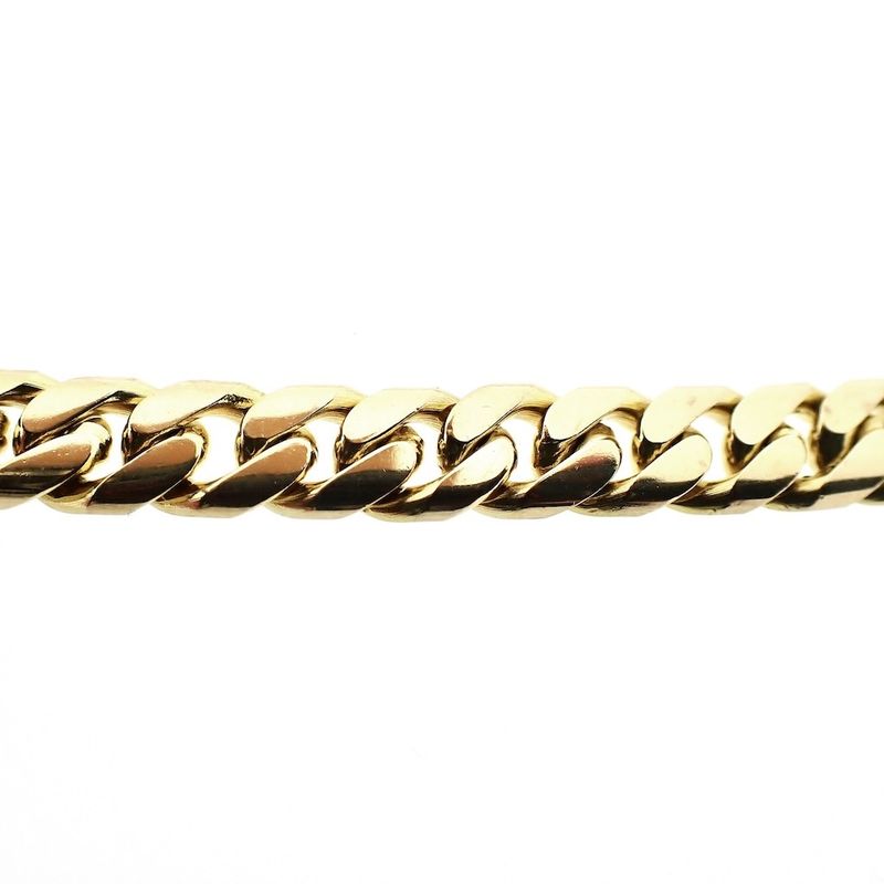 Image 7 of Gold flat gourmet link chain; Karakaş | 54 cm