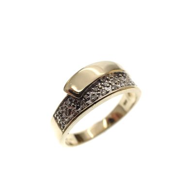 Image 1 of Gold pavé ring with diamond 0.10 ct.