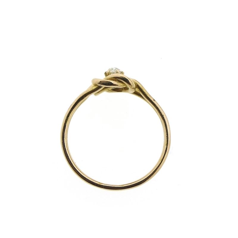 Image 3 of Two-tone solitaire ring with diamond | 0.11 ct.