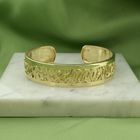 Image 6 of Gold wide slave bracelet with engravings; Size M