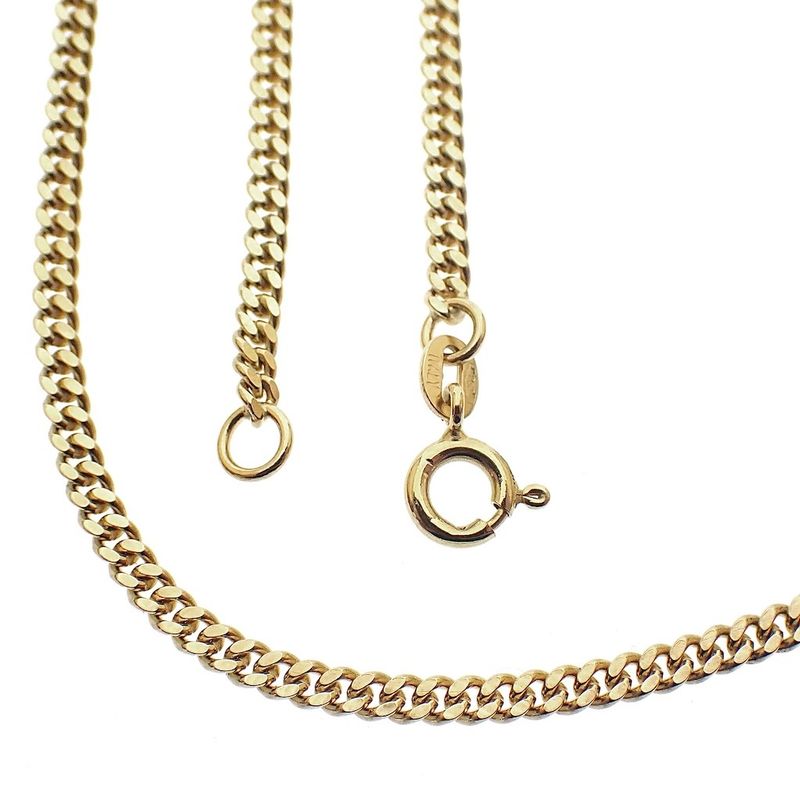 Image 1 of 18K Gold Flat Gourmet Link Chain | 51 cm