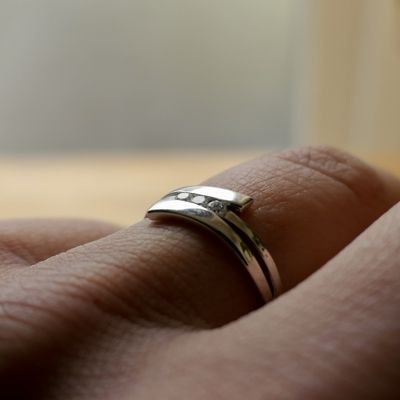 Image 2 of Ring with diamonds; 0.09 ct.