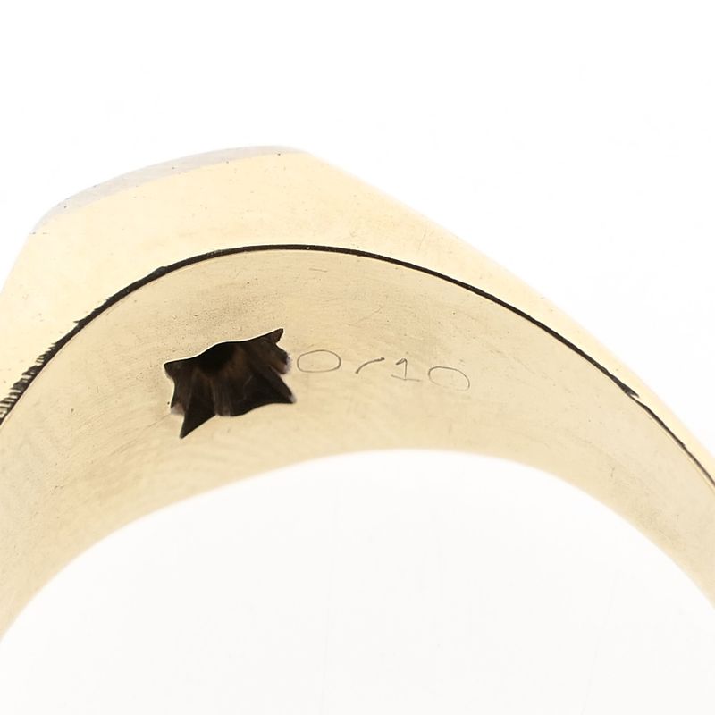 Afbeelding 8 van Bicolor gouden zegelring met diamant 0,09 ct.