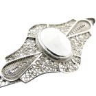 Image 8 of Vintage/antique brooch with milk stone; Filigree technique