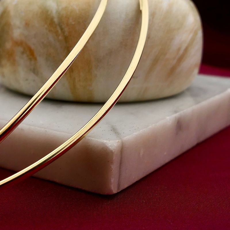Afbeelding 2 van Gouden staafjes schakelketting | 36 cm