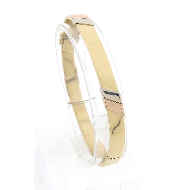 Image 1 of Tricolor gold slave bracelet; Ø 60mm
