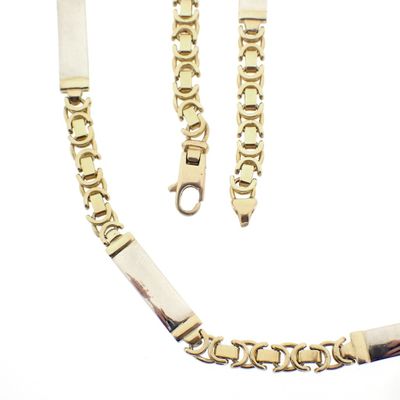 Image 1 of Two-tone gold men's necklace | 61 cm