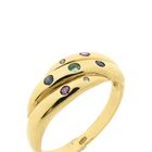 Image 3 of Gold ring with a mix of gemstones | diamond 0.01 ct.