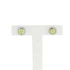Image 1 of Silver stud earrings with green zirconia