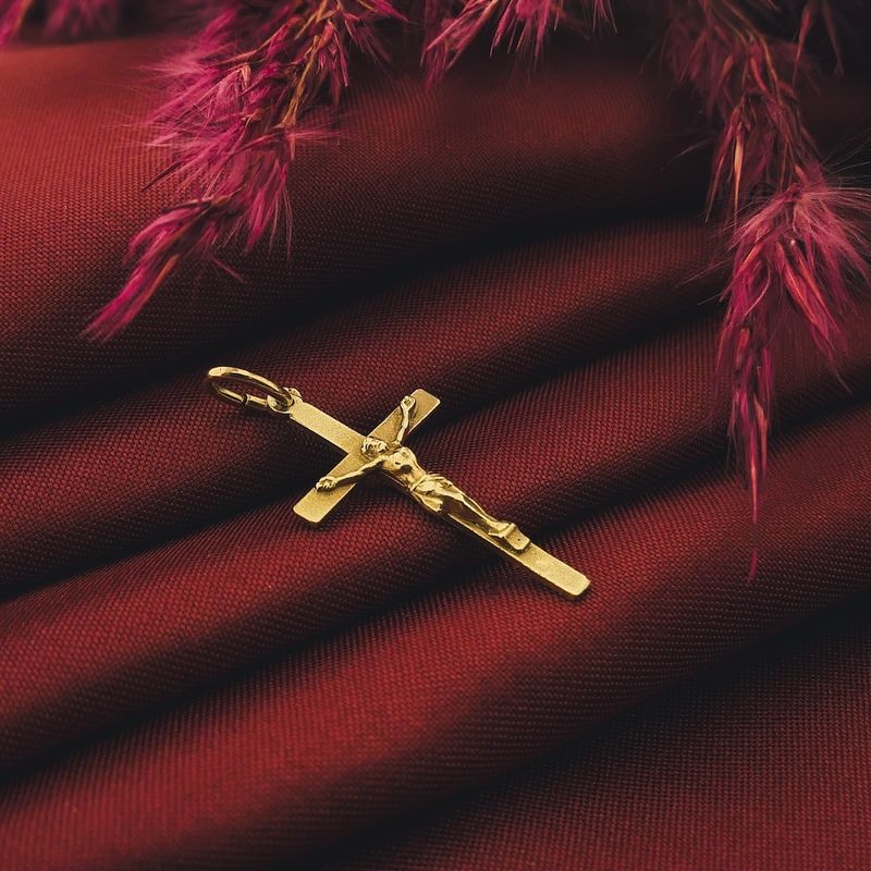 Image 2 of Gold pendant of cross with corpus