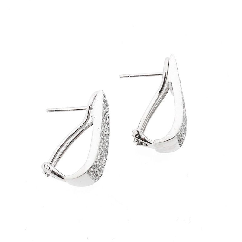 Image 7 of White Gold Earrings with Diamonds; approx. 0.96 ct.