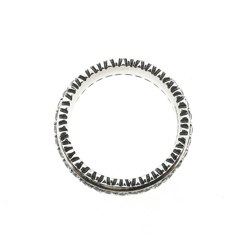 Image 3 of Silver wide ring with zirconia; GGAAFF