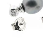Image 6 of 18-karat white gold stud earrings with Tahitian pearl and diamond | 0.50 ct.