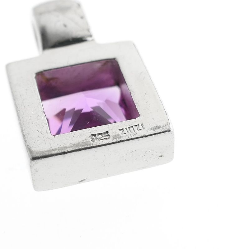 Image 5 of Silver pendant with pink tourmaline; Zinzi
