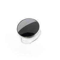 Silver ring with onyx and hematite