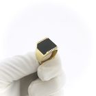 Image 8 of Gold men's signet ring with onyx
